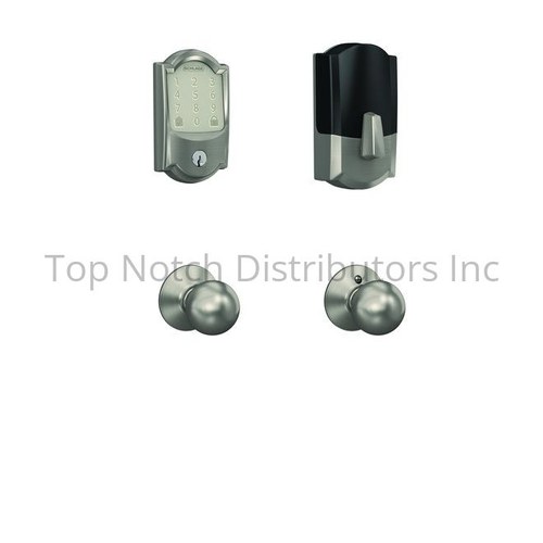 Schlage FBE489WBCCAM619ORB Camelot Encode Smart WiFi Touchscreen Deadbolt Orbit Knob Combo Pack