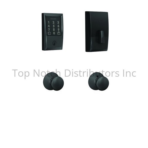 Schlage FBE489WBCCEN622PLY Century Encode Smart WiFi Touchscreen Deadbolt Plymouth Knob Combo Pack