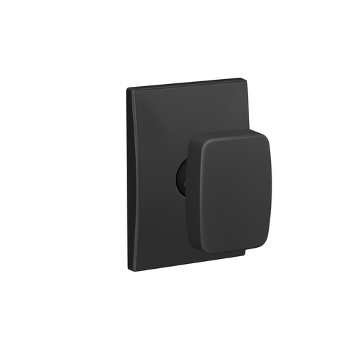 Schlage FC21NIX622CEN Schlage Nixon Knob with Century Rose Passage Privacy Lock, Matte Black