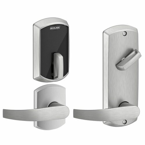 Schlage FE410FGRW512NEP626 Smart Interconnected Lock UL Listed, Greenwich Trim, Neptune Lever, Satin Chrome