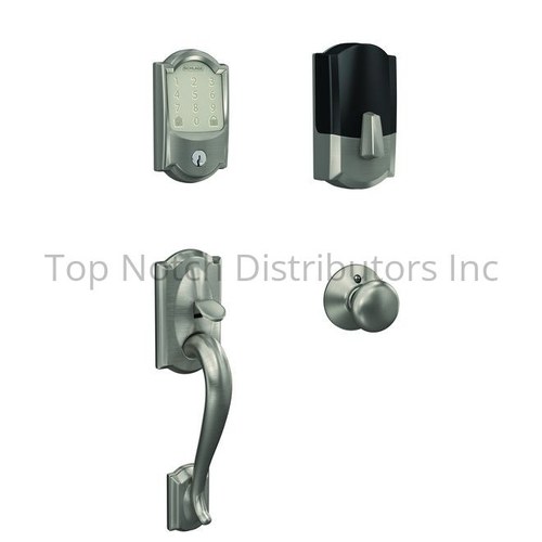 Schlage FE489WBCCAM619PLY Camelot Encode Smart WiFi Deadbolt Handleset Combo, Satin Nickel