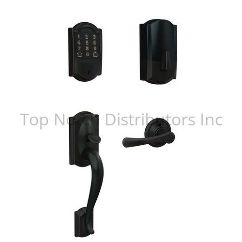 Schlage FE489WBCCAM716VLA Camelot Encode Smart WiFi Deadbolt Handleset Combo - Aged Bronze