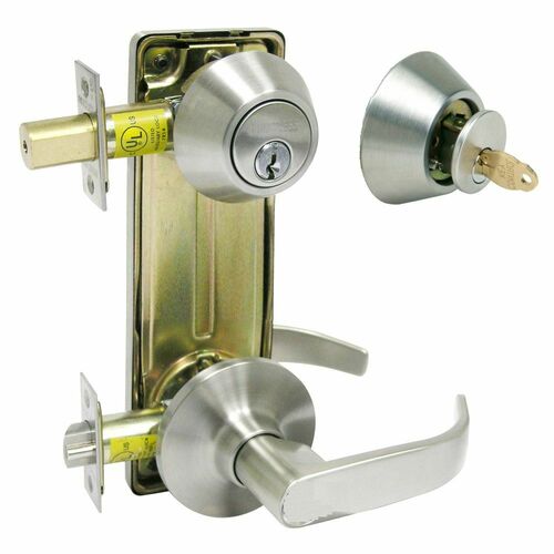 Pamex FINP35D8 Pamex Fremont Grade 2 Interconnected Lock, Satin Nickel, Removable Cylinder