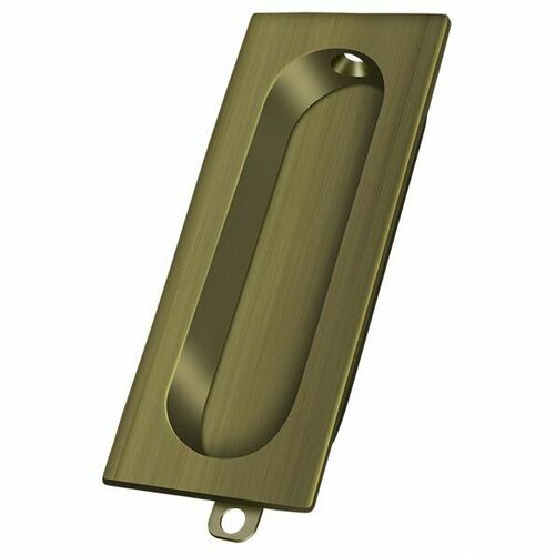 Deltana FP222U5 Antique Brass Rectangular Flush Pull, 3-1/8