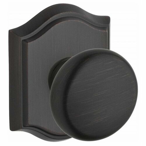 Baldwin HDROUTAR112 Half Dummy Round Knob with Arch Rose, Venetian Bronze Finish
