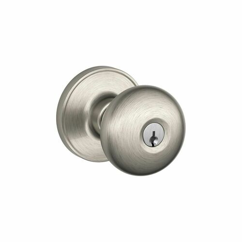 Schlage J54 STR 619 Stratus Entry Knob Lock, C Keyway, Satin Nickel, 16255 Latch, 10101 Strike