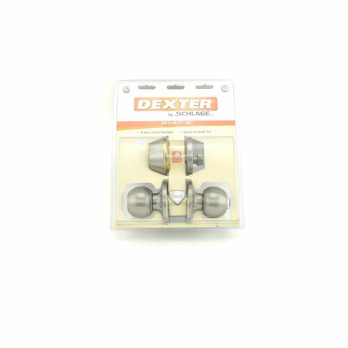 Schlage JC60VCNA619 Satin Nickel Entry Combo Set, C Keyway, Adjustable Latches Radius Strikes
