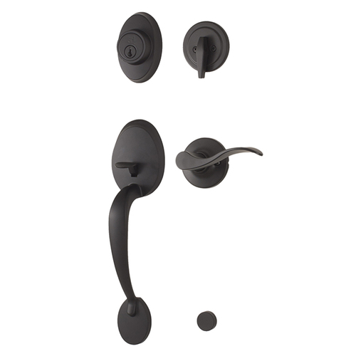 Weslock L2810-2X2FR2D Hillcrest Left-Hand Single Cylinder Handleset, Matte Black, New Haven Trim