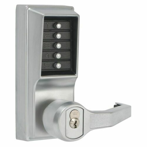 Dormakaba LL1076S26D Left Hand Mechanical Pushbutton Lever Lock Combination Privacy and Key Override Schlage Prep 2-3/4