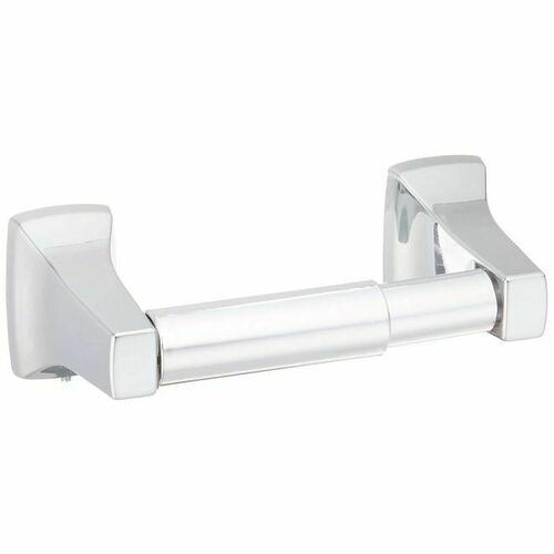 Moen P5080 Contemporary Spring Loaded Paper Holder with White Roller Bright Chrome Finish