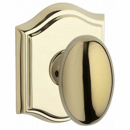 Baldwin PSELLTAR003 Passage Ellipse Knob Arch Rose with 6AL Latch, Dual Strike, Brass Finish