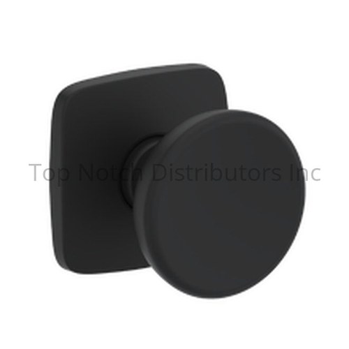 Baldwin PSSOLSFR190 Solvang Passage Knob with Soft Square Rose, 6AL Latch, Satin Black Finish