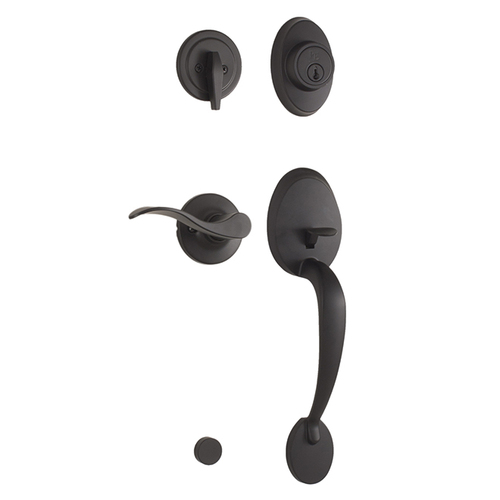 Weslock R2810-2X2FR2D Hillcrest Single Cylinder Handleset, Right Hand New Haven Trim, Matte Black
