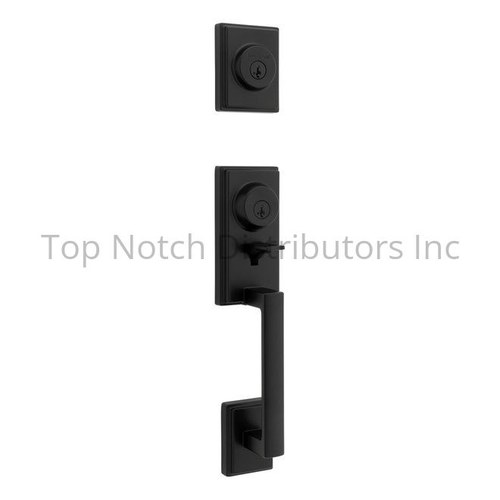 Kwikset RBP553PRHXHFLSQT-514S Peralta Single Cylinder 2-Point Handleset with Halifax Lever, Matte Black