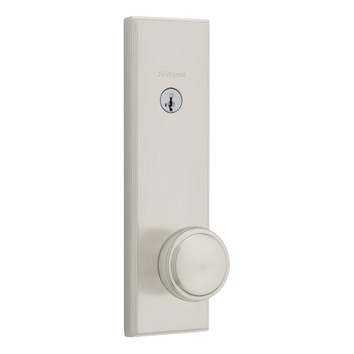 Kwikset RBP812SOKTRCT-15S Sora Entry Set with Rectangular Escutcheon Single Cylinder Deadbolt, Satin Nickel