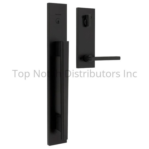 Kwikset RBP818CRHXHFLSQF-514S Caerus Single Cylinder Exterior Handleset, Halifax Lever, SmartKey, Matte Black