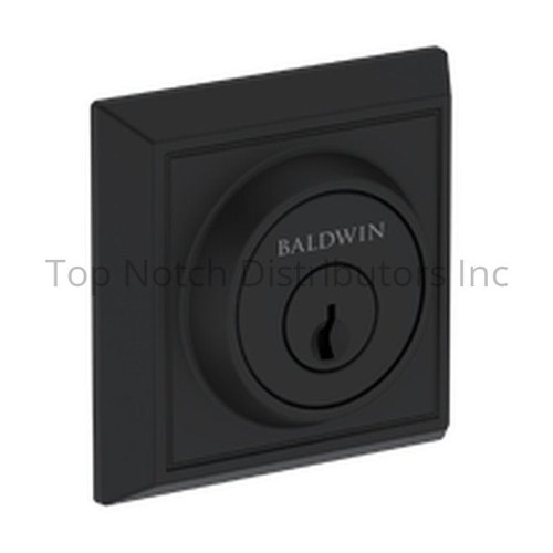 Baldwin SCCHD190 Chamfered Square Deadbolt, Single Cylinder, Satin Black Finish
