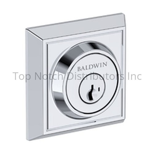 Baldwin SCCHD260SMC Chamfered Square Deadbolt, 6AL Latch, Dual Strike, SmartKey, Bright Chrome