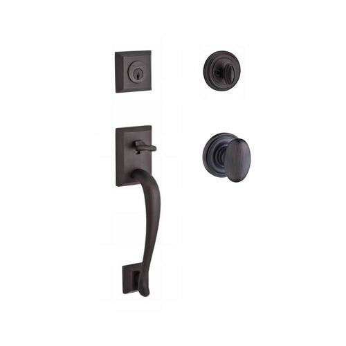 Baldwin SCNAPXELLTRR112 Single Cylinder Napa Handleset with Ellipse Knob, Round Rose, 6AL Latch, Dual Strike, Venetian Bronze