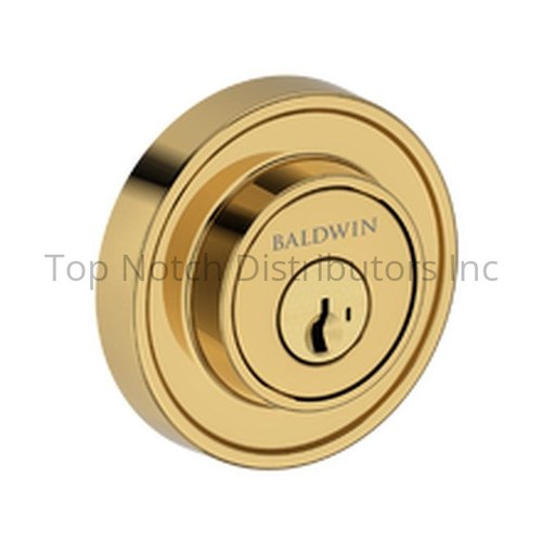 Baldwin SCRRD003SMC Single Cylinder Recessed Round Deadbolt with SmartKey, Brass Finish