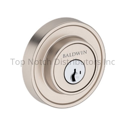 Baldwin SCRRD150SMC Single Cylinder Recessed Round Deadbolt, SmartKey, Satin Nickel Finish