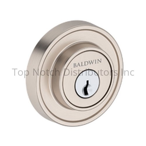 Baldwin SCRRD150 Recessed Round Deadbolt, Single Cylinder, Satin Nickel, Dual Strike