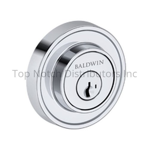 Baldwin SCRRD260SMC Single Cylinder Recessed Deadbolt with SmartKey, Bright Chrome Finish