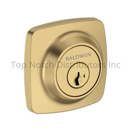Baldwin SCSSD044SMC Single Cylinder Square Deadbolt, SmartKey, Satin Brass Finish