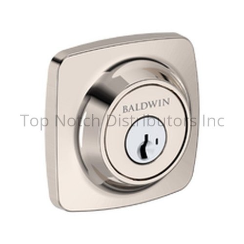 Baldwin SCSSD055SMC Single Cylinder Soft Square Deadbolt, SmartKey, Bright Nickel Finish