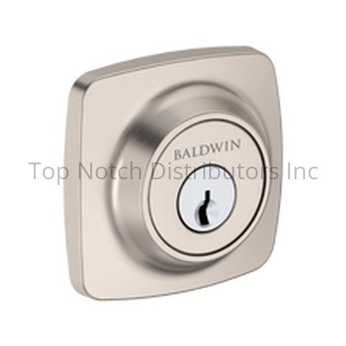Baldwin SCSSD150 Single Cylinder Soft Square Deadbolt with 6AL Latch, Satin Nickel Finish