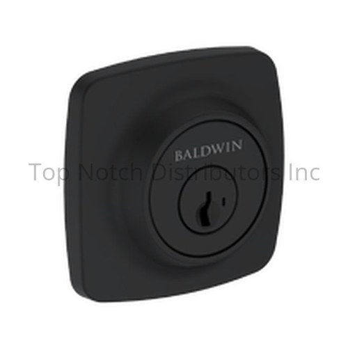 Baldwin SCSSD190SMC Single Cylinder Soft Square Deadbolt, SmartKey, Satin Black Finish