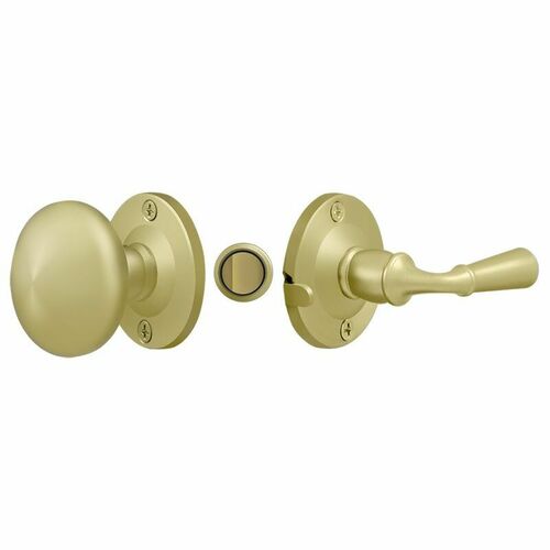 Deltana SDL980U3 Round Storm Door Latch with Tubular Lock in Polished Brass