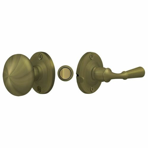 Deltana SDL980U5 Antique Brass Round Storm Door Latch with Tubular Lock