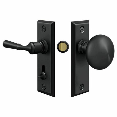 Deltana SDLS480U19 Rectangular Storm Door Latch with Tubular Lock, Black Finish