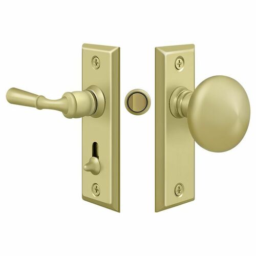 Deltana SDLS480U3 Rectangular Storm Door Latch with Tubular Lock, Polished Brass