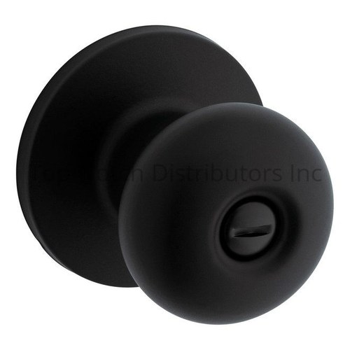 Safe Lock SK3000AS-514 Safelock Athens Knob Privacy Lock with 4AL Latch and RCS Strike Matte Black Finish
