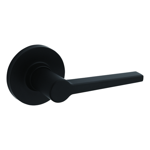 Safe Lock SL1000DALRDT-514 Daylon Matte Black Passage Lever Lock with Round Rose and RCAL Latch