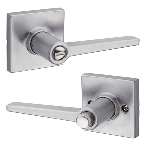 Safe Lock SL4000DALSQT-26D Daylon Square Rose Privacy Lever Lock, Satin Chrome, RCAL Latch, RCS Strike