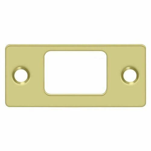 Deltana SP2753U3 Polished Brass Deadbolt Strike Plate, 2-3/4
