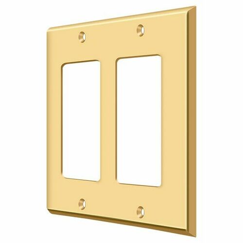 Deltana SWP4741CR003 Double Rocker Switch Plate - Lifetime Brass Finish
