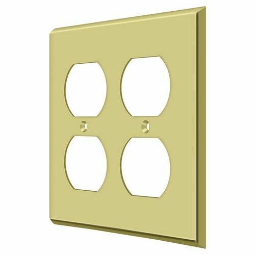 Deltana SWP4771U3 Switch Plate Quadruple Outlet Brass Finish
