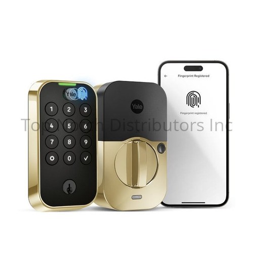 Yale YRD410FBLEP05 Assure Lock 2 Touch Keypad Bluetooth Biometric Deadbolt, Brass Finish