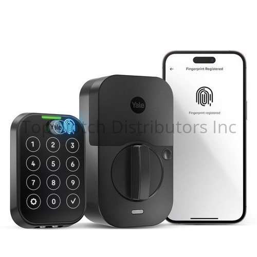 Yale YRD450FBLEBSP Assure Lock 2 Keyless Touchscreen Bluetooth Biometric Deadbolt - Black Suede