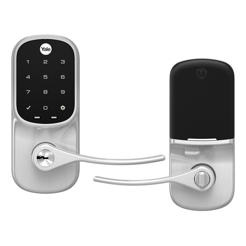 Yale YRL226NR619 Assure Lever Touchscreen Keyed Entry Lock, Kwikset, Satin Nickel Finish