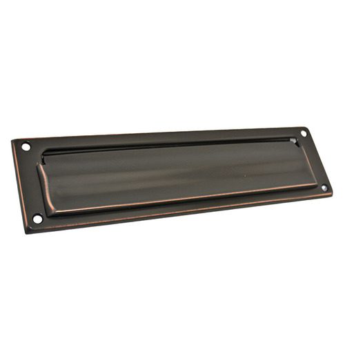 Ives 620B716 Brass Mail Slot with Spring-Loaded Front, Open Back, Aged Bronze Finish