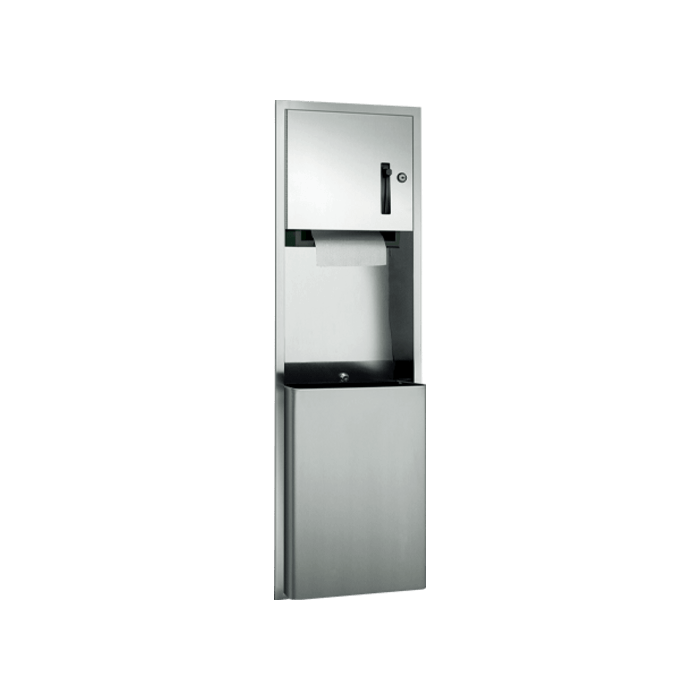 0469 ASI 0469-2 Traditional Semi-Recessed Paper Towel Dispenser Waste ...