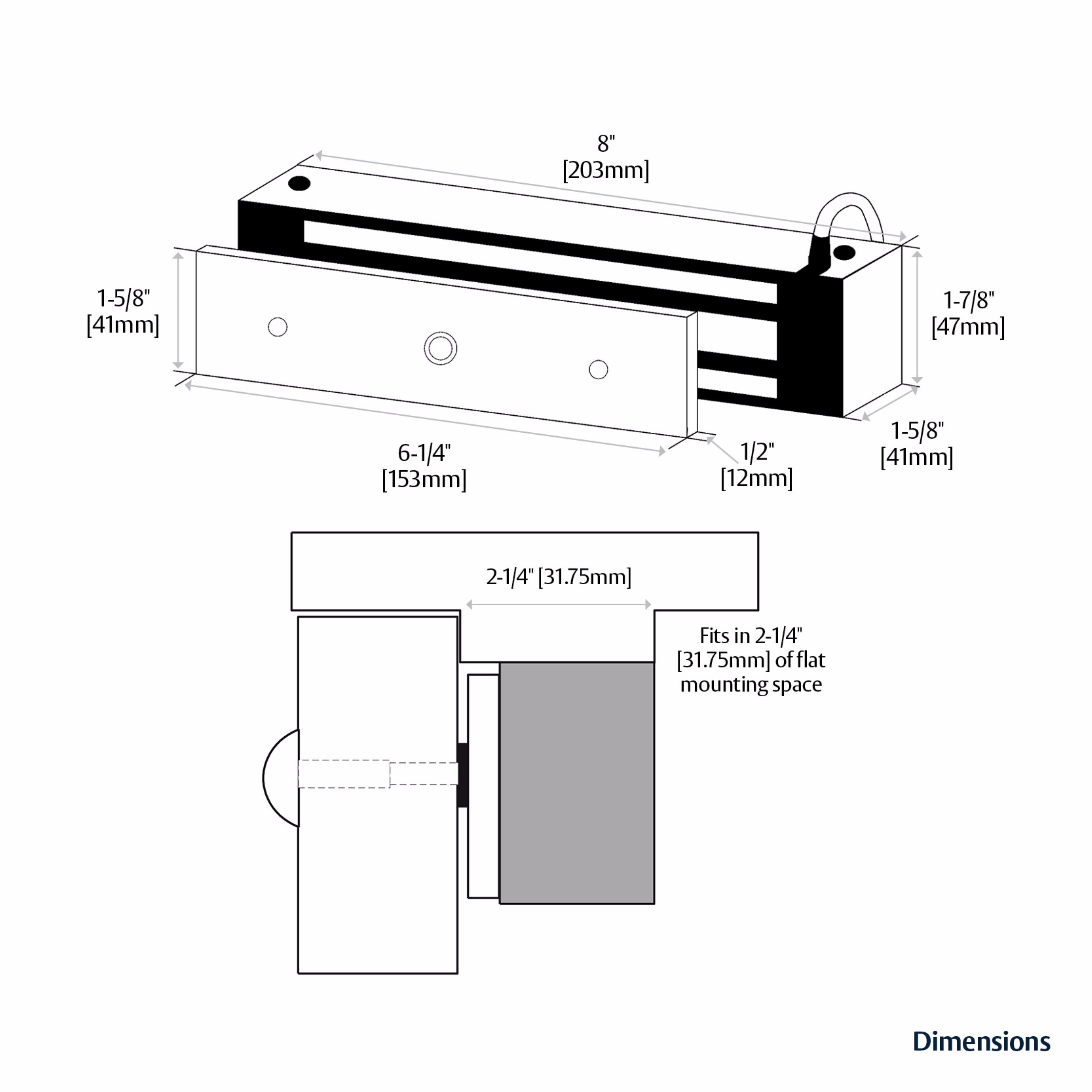 Securitron M380E Magnalock Electromagnetic Lock, 600lb