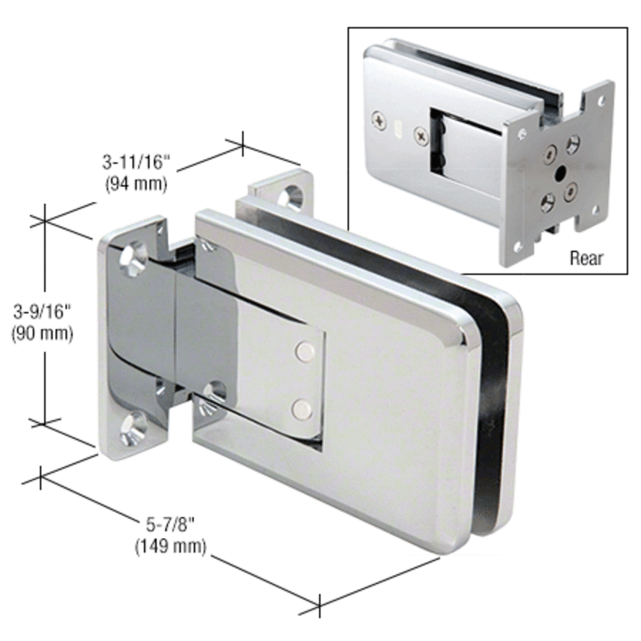 CRL ATL01CH Polished Chrome Atlas Glass Door Hinge | thebuilderssupply.com