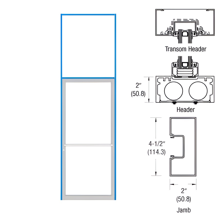 CRL FR91011 U.S. Aluminum 451 Series Clear Anodized Blank Transom Door ...