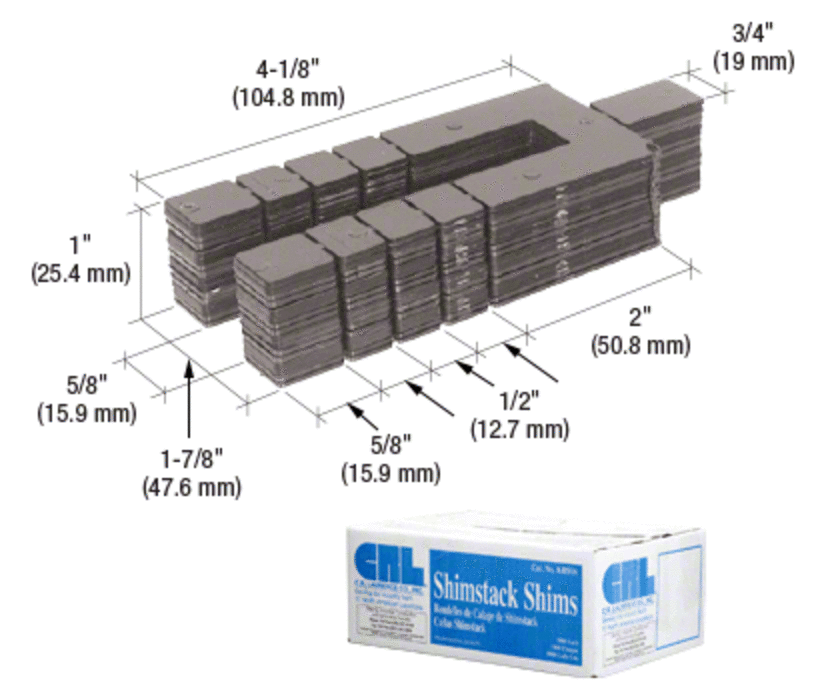 CRL KRS26 1/16" x 41/8" Shimstack Shims